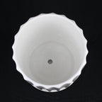 White Ceramic Planter Set of 3 | Fluted Pots with Saucers — product image 8