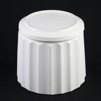 White Ceramic Planter Set of 3 | Fluted Pots with Saucers — product image 9