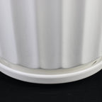 White Ceramic Planter Set of 3 | Fluted Pots with Saucers — product image 7