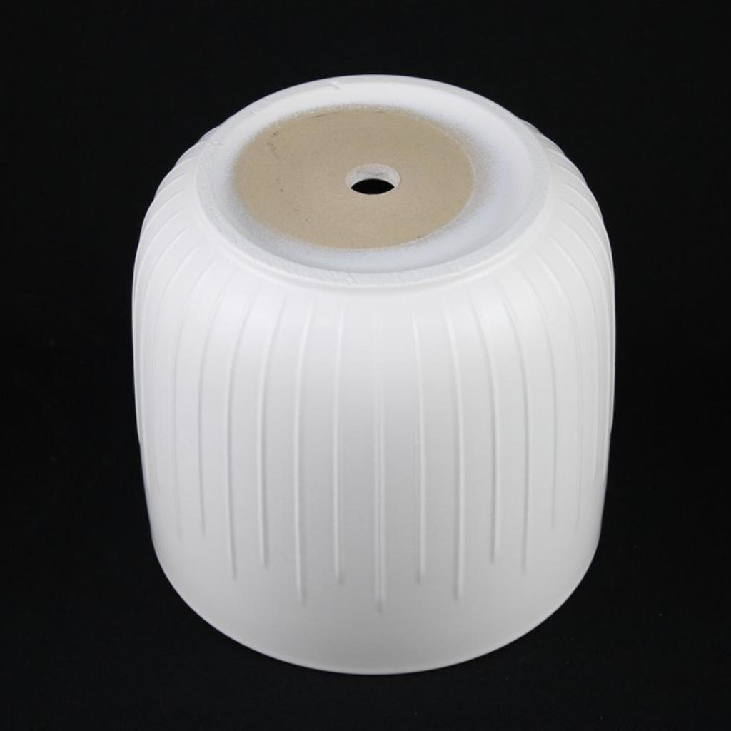 3-Piece White Stoneware Planter Pot Set with Vertical Groove Texture