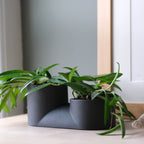 Misewell Double Planter in black — front view