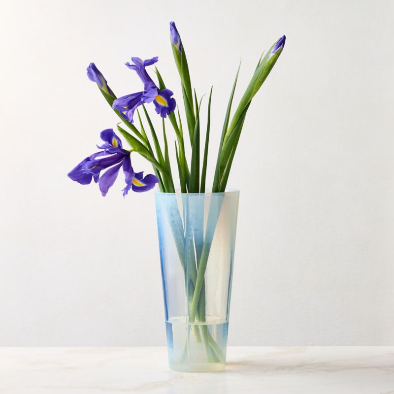 Couture Opaline Glass Vase - Clear - 9.5"H