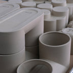 Detail of the Misewell Double Planter glaze and rim