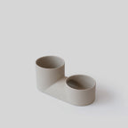Misewell Double Planter in grit on grey background