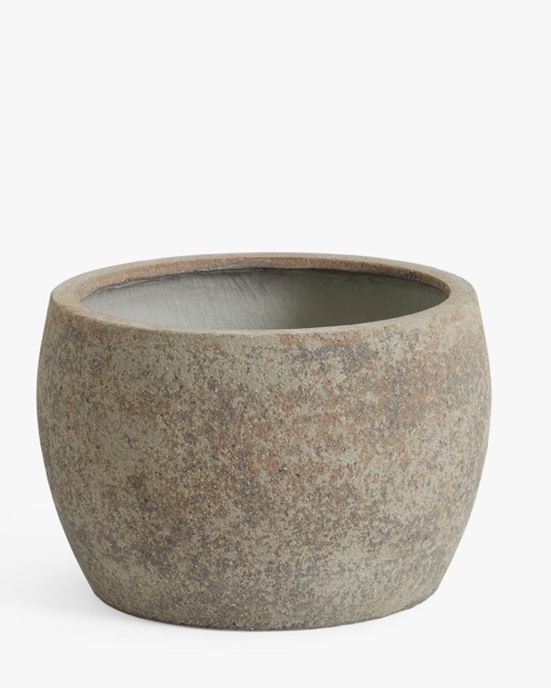 Concrete pot on a white background