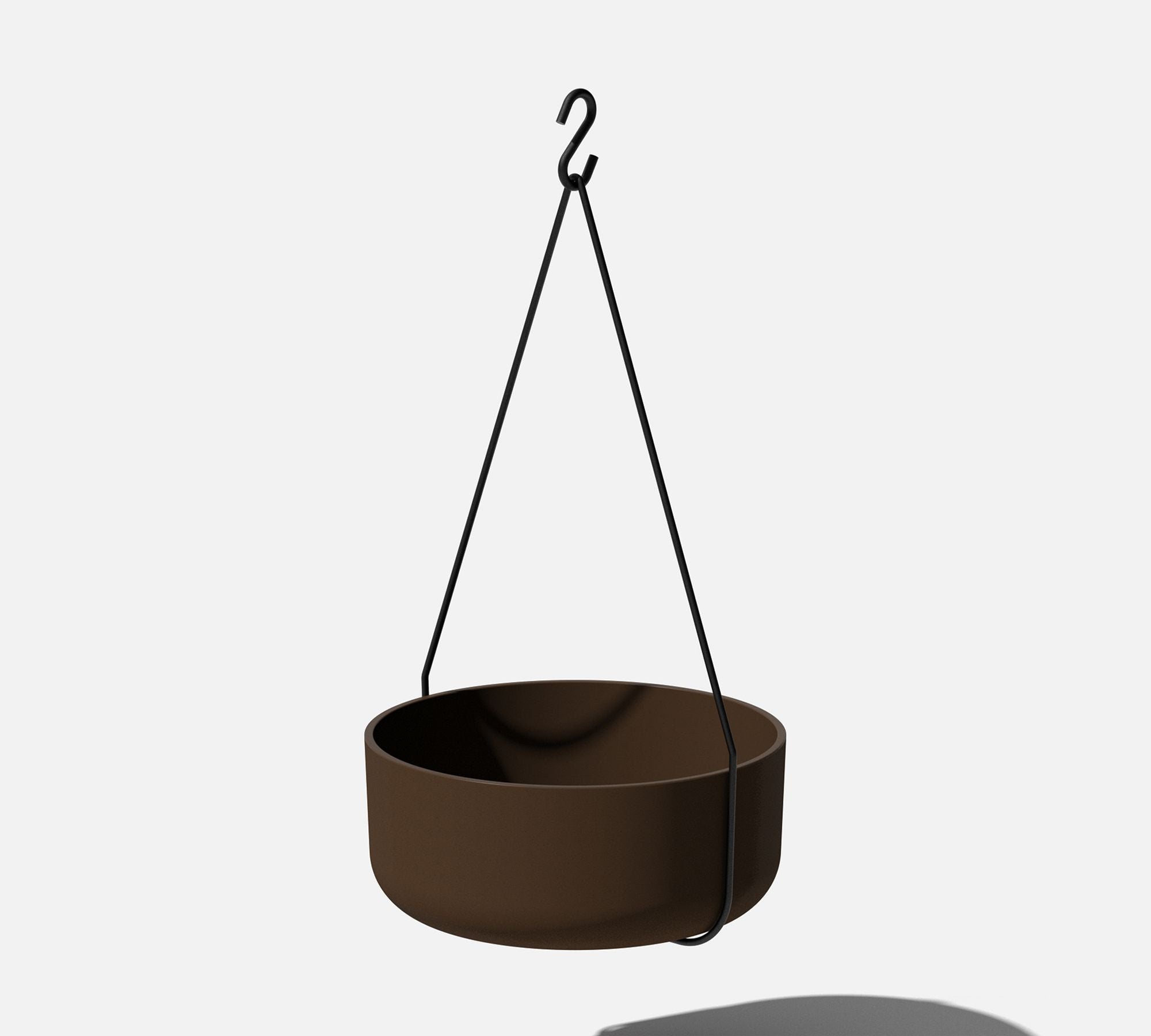 All Weather Eco Hevea Hanging Bowl Planter, Espresso