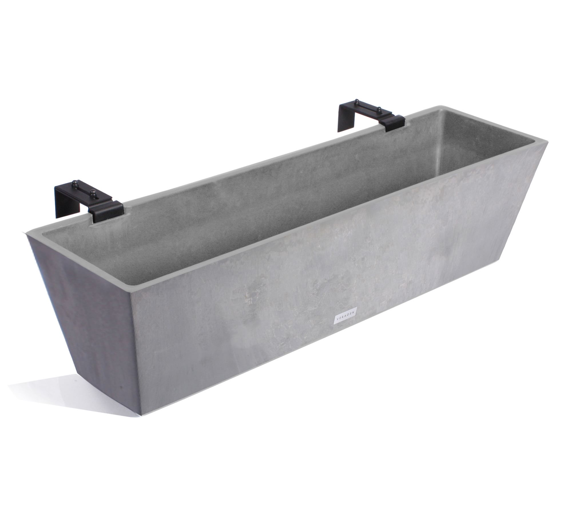 All Weather Eco Hevea Window Box W/Brackets Planter, Charcoal - 36"