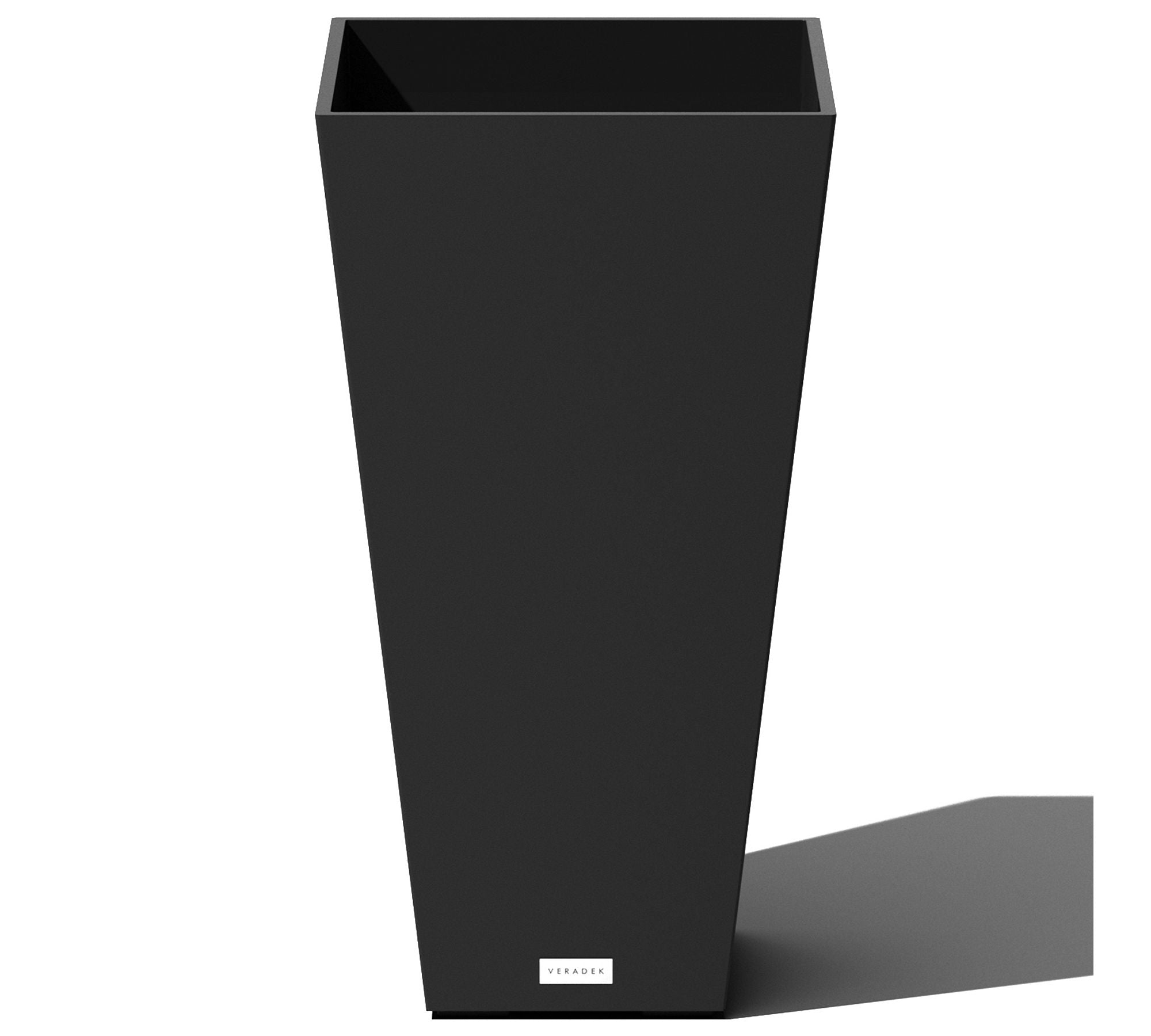 All Weather Eco Hevea Tapered Tall Planter, Black - 14"W x 24"H