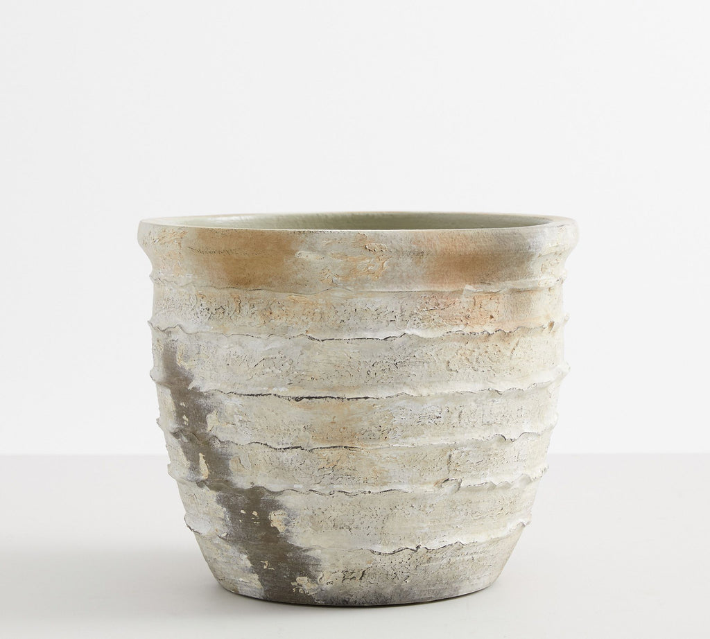 Artisan Hand Painted Terracotta Planter- 12.25" Dia.