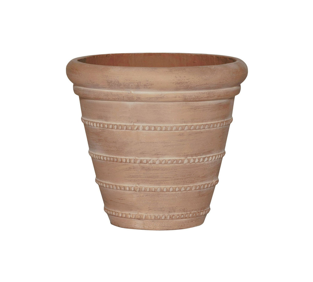 Mariana Handcrafted Ficonstone Indoor/Outdoor Planter, 13” - Brick Orange