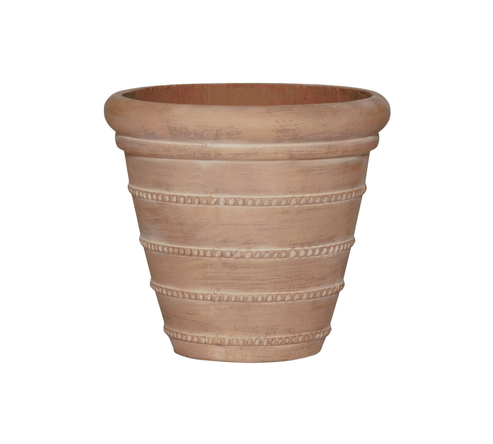 Mariana Handcrafted Ficonstone Indoor/Outdoor Planter, 13” - Brick Orange