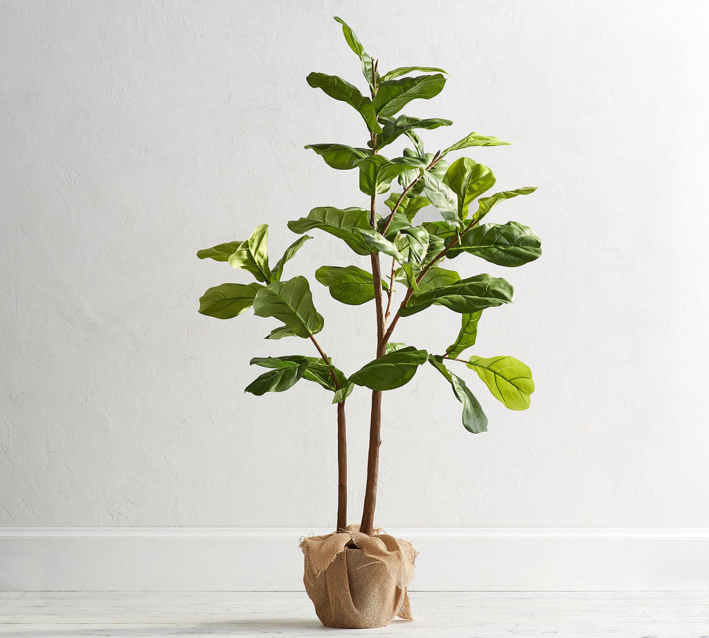 Faux Potted Fiddle Leaf Fig Tree, Small, 5'