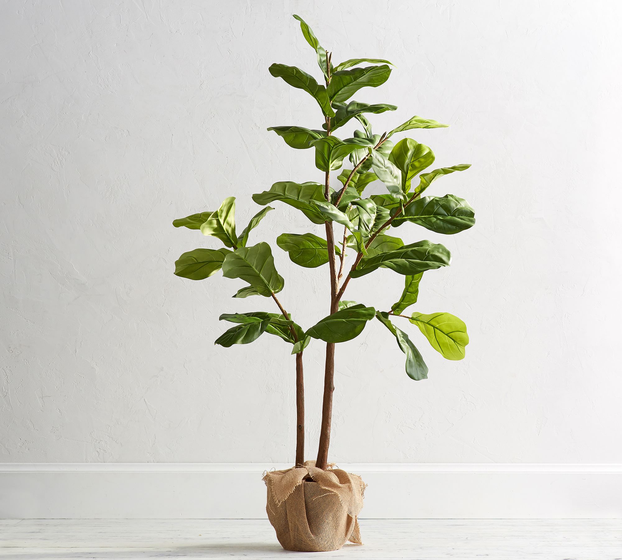 Faux Potted Fiddle Leaf Fig Tree, Small, 5'