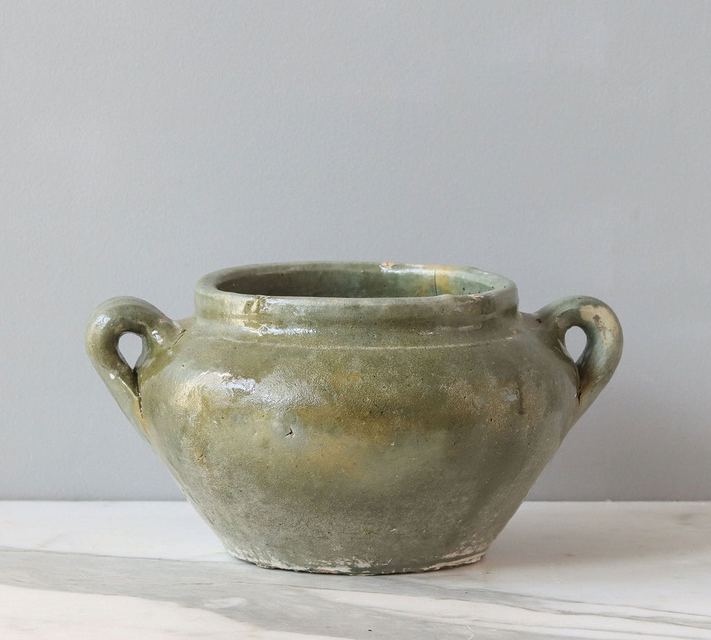 Found Terracotta Amphora, 13" - Green