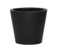 Handcrafted Lightweight Fiber Stone Tapered Cylinder Planter, 14" – Black