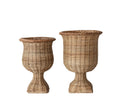 Handwoven Rattan Urn, Set of 2