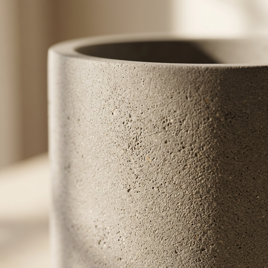 Agnes Planter concrete-finish grain detail