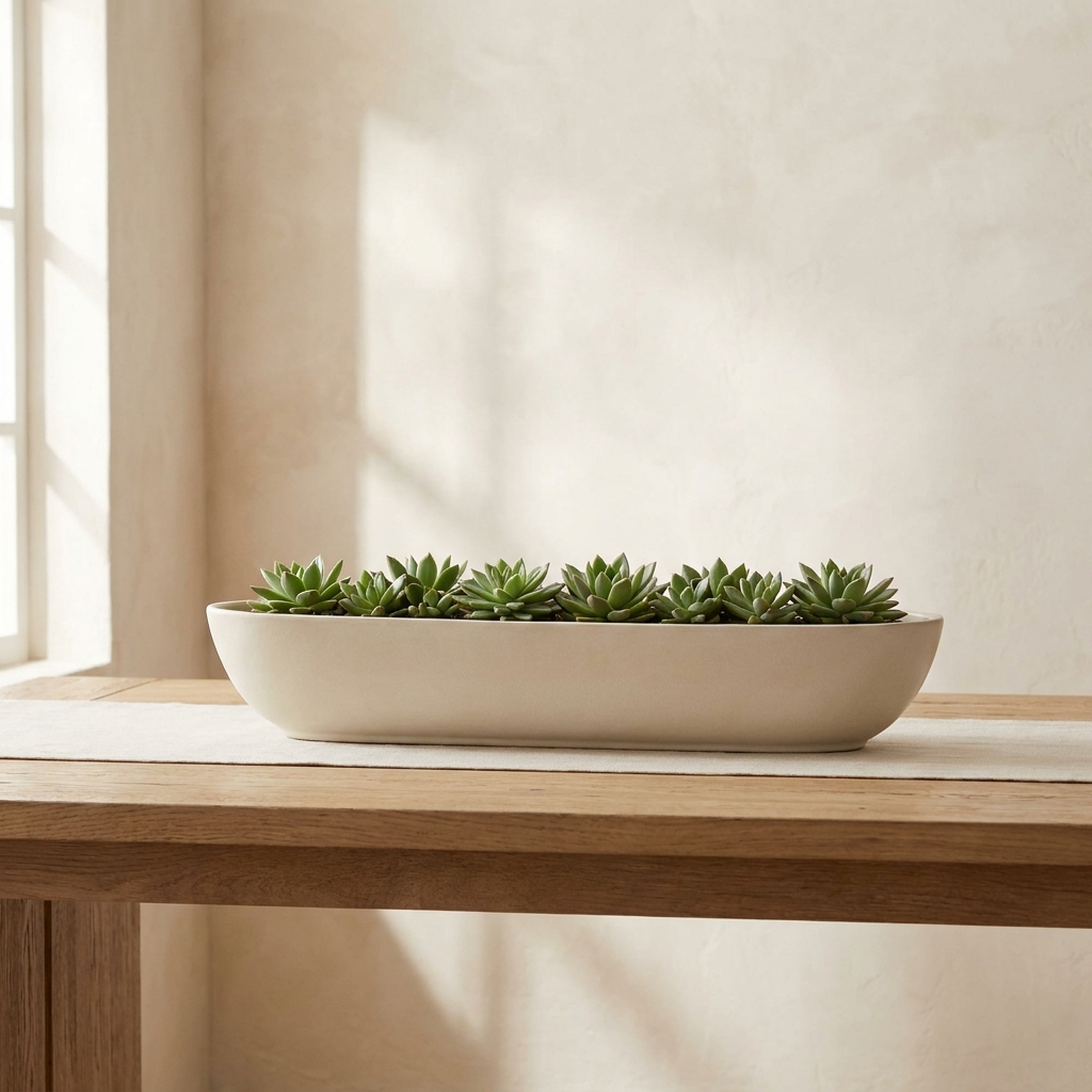CONCEPT IMAGERY — Juno Console Bowl concept, long bone ceramic console bowl planter