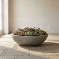 CONCEPT IMAGERY — Quarry Grand Bowl concept, oversized cast concrete low bowl in natural grey