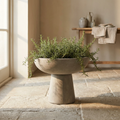 CONCEPT IMAGERY — Arbel Pedestal Urn concept, modern cast concrete pedestal urn in natural grey