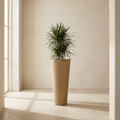 CONCEPT IMAGERY — Spire Tapered Column concept, tall tapered fiberstone column planter in warm sand