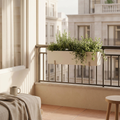 CONCEPT IMAGERY — Balcon Rail Trough concept, bone fiberglass balcony rail planter with herbs