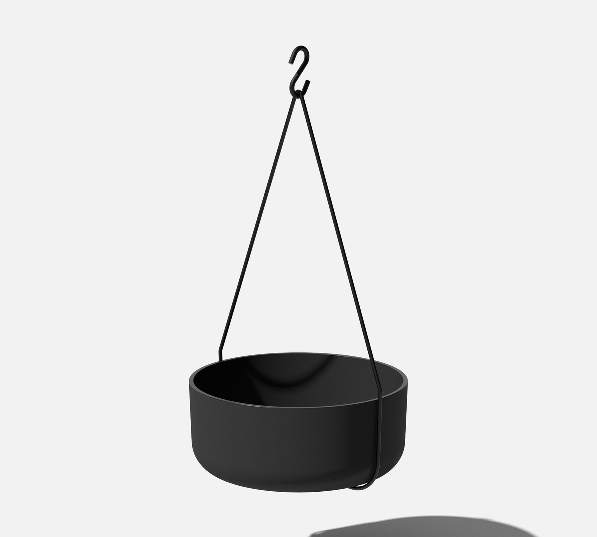 All Weather Eco Hevea Hanging Bowl Planter, Black
