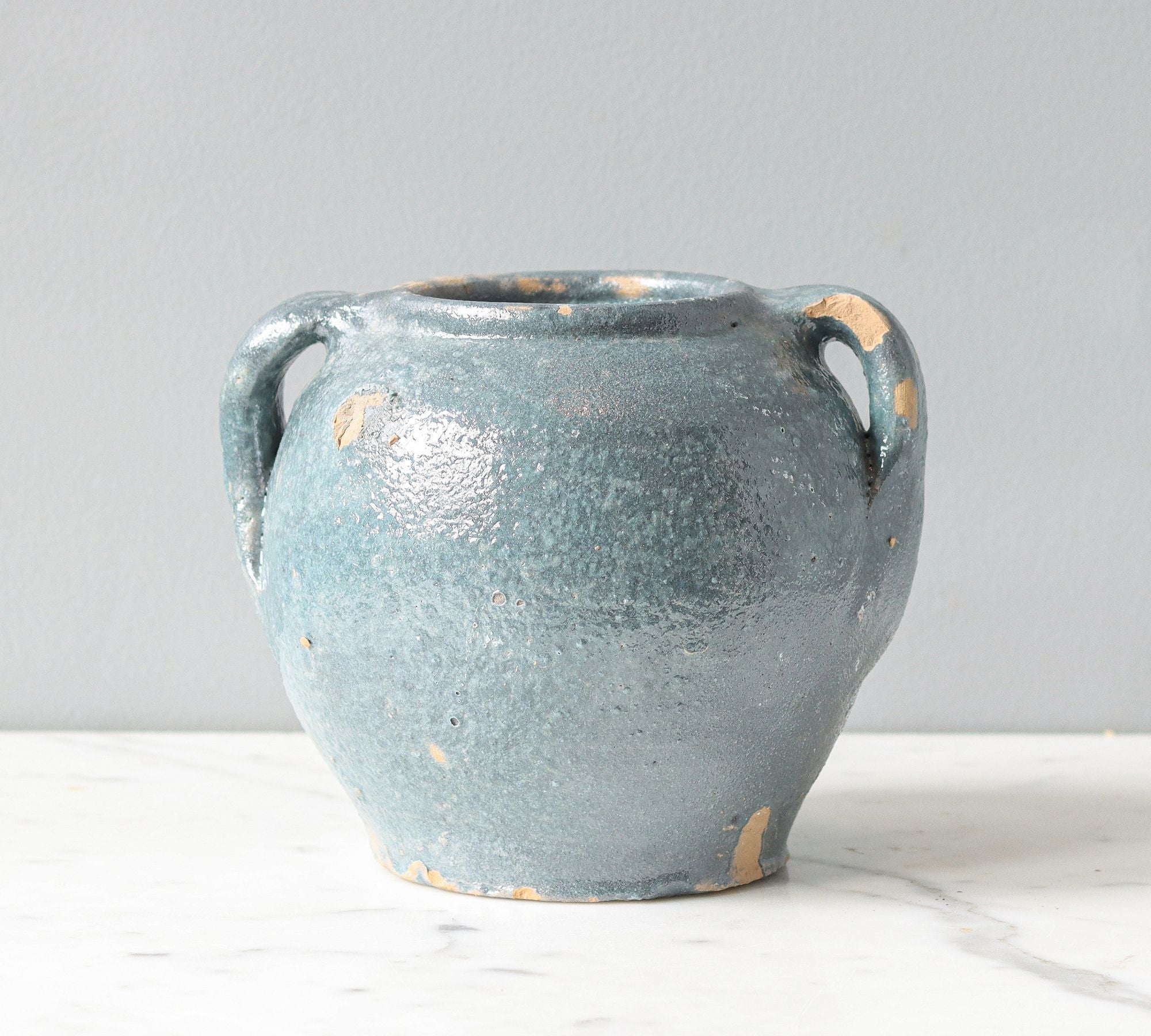 Found Terracotta Amphora, 13" - Blue