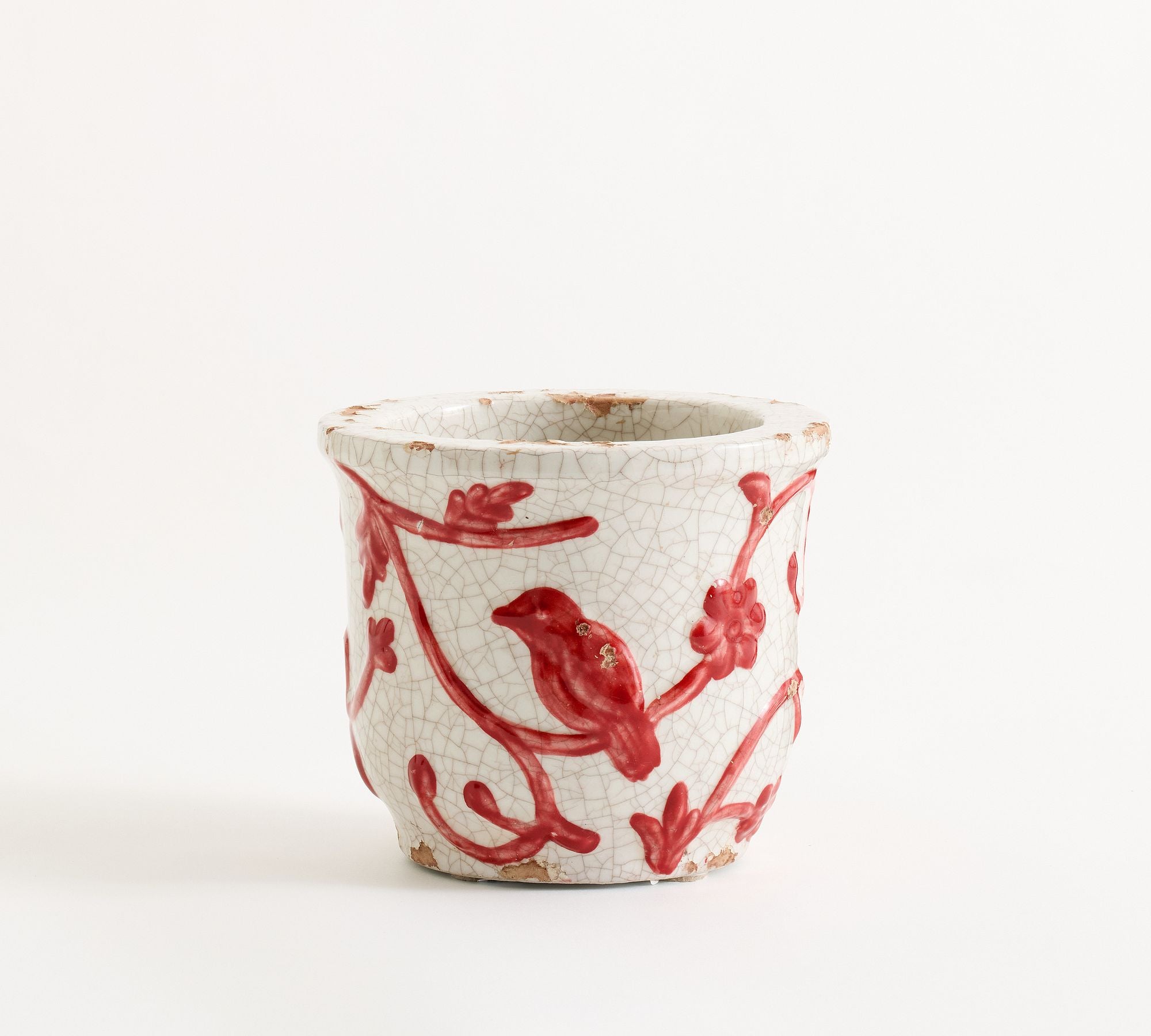 Montrose Cachepot, Small - Red & White