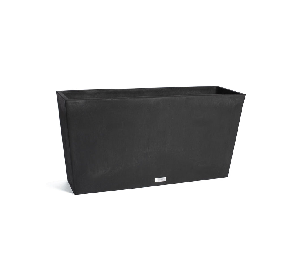 All Weather Eco Hevea Long Box Outdoor Planter, Black - 31"W x 16"H