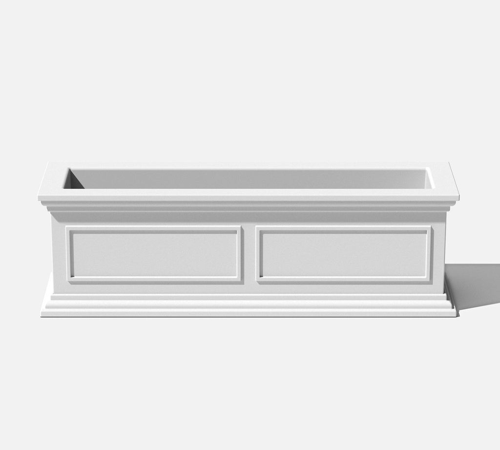 Veda Window Box Planter, 36", White