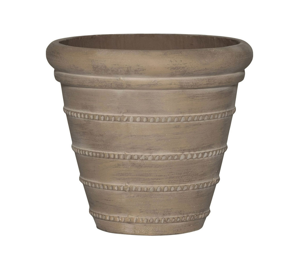 Mariana Handcrafted Ficonstone Indoor/Outdoor Planter, 13” - Whitewash