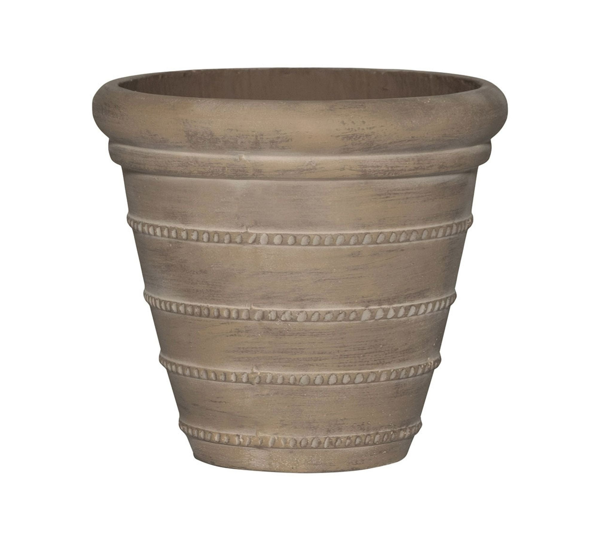 Mariana Handcrafted Ficonstone Indoor/Outdoor Planter, 13” - Whitewash
