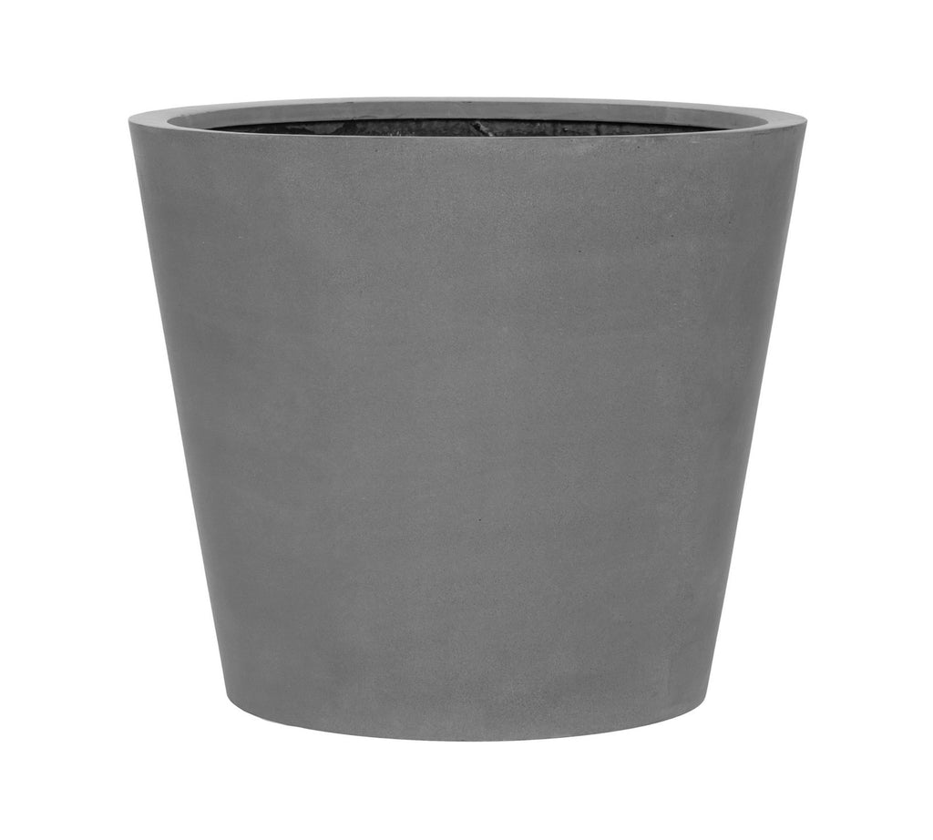 Handcrafted Lightweight Fiber Stone Tapered Cylinder Planter, 24” – Gray