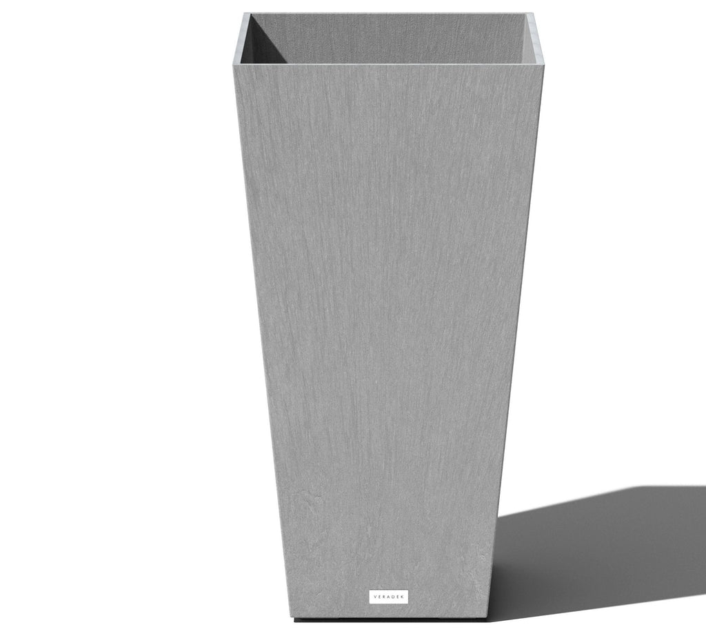 All Weather Eco Hevea Tapered Tall Planter, Charcoal - 16"W x 30"H