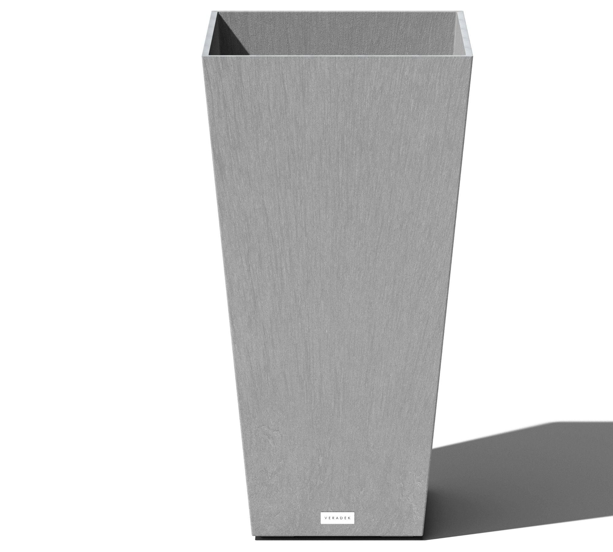 All Weather Eco Hevea Tapered Tall Planter, Charcoal - 16"W x 30"H