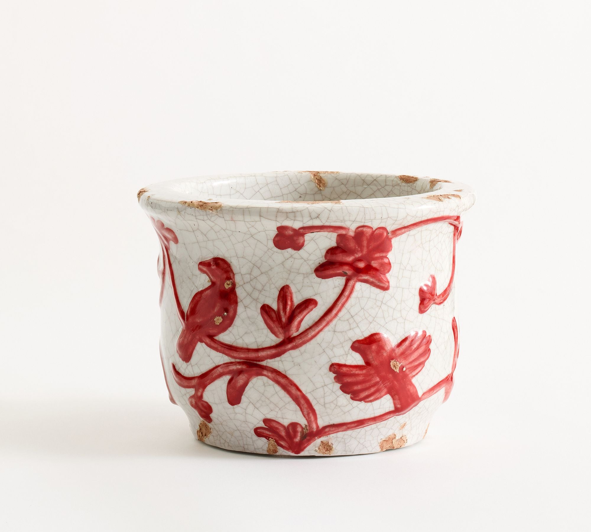Montrose Cachepot, Medium - Red & White