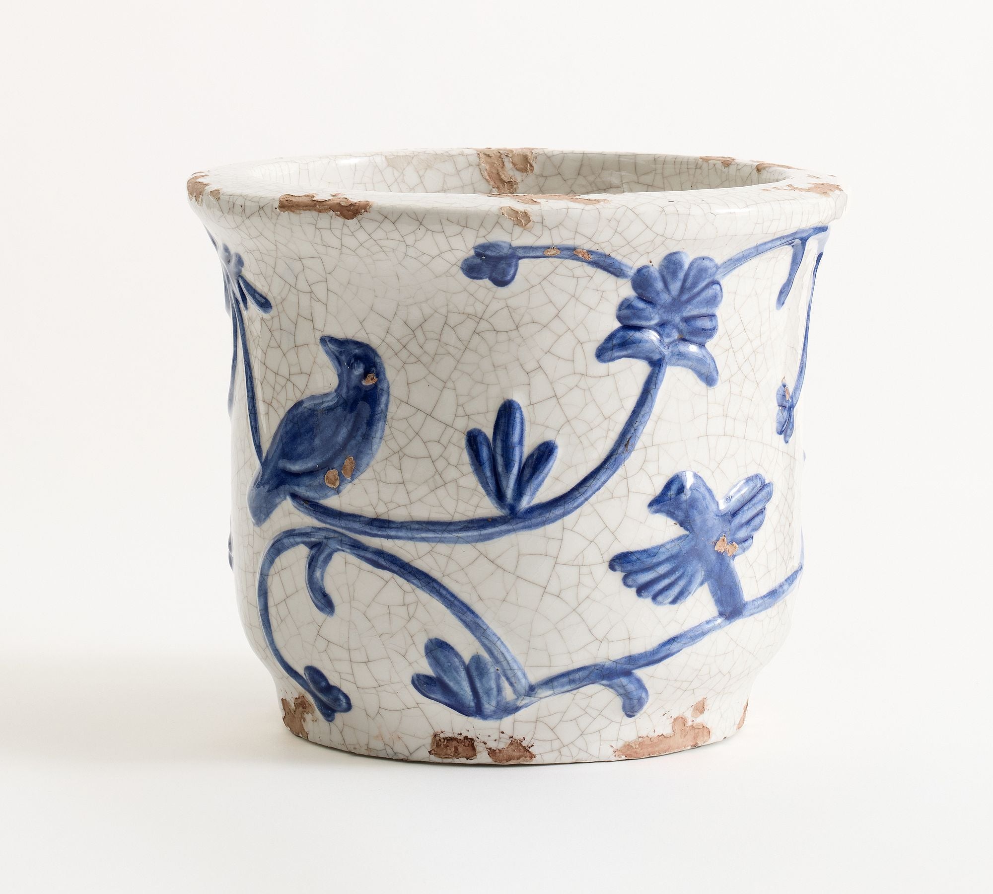 Montrose Cachepot, Large - Blue & White