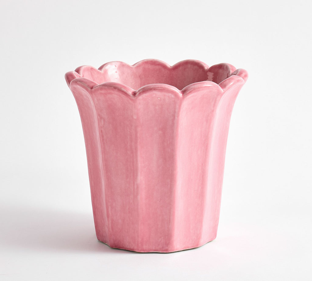 Fluted Tulip Cachepot, Medium - Blush