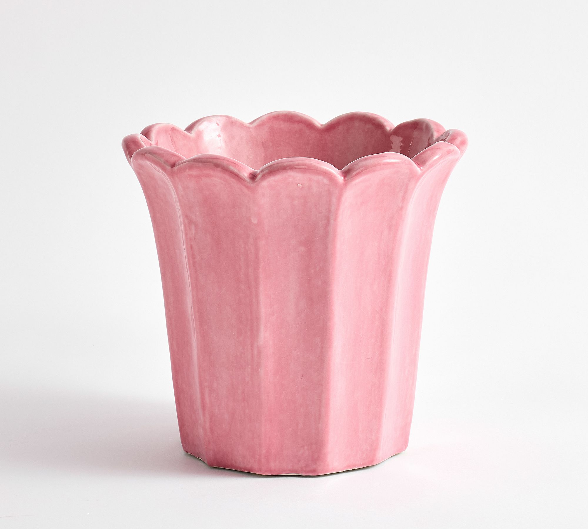 Fluted Tulip Cachepot, Medium - Blush