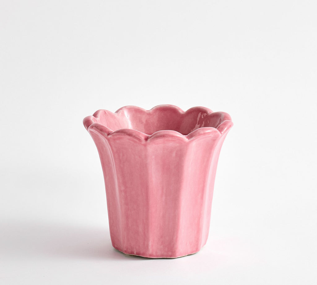 Fluted Tulip Cachepot, Small - Blush