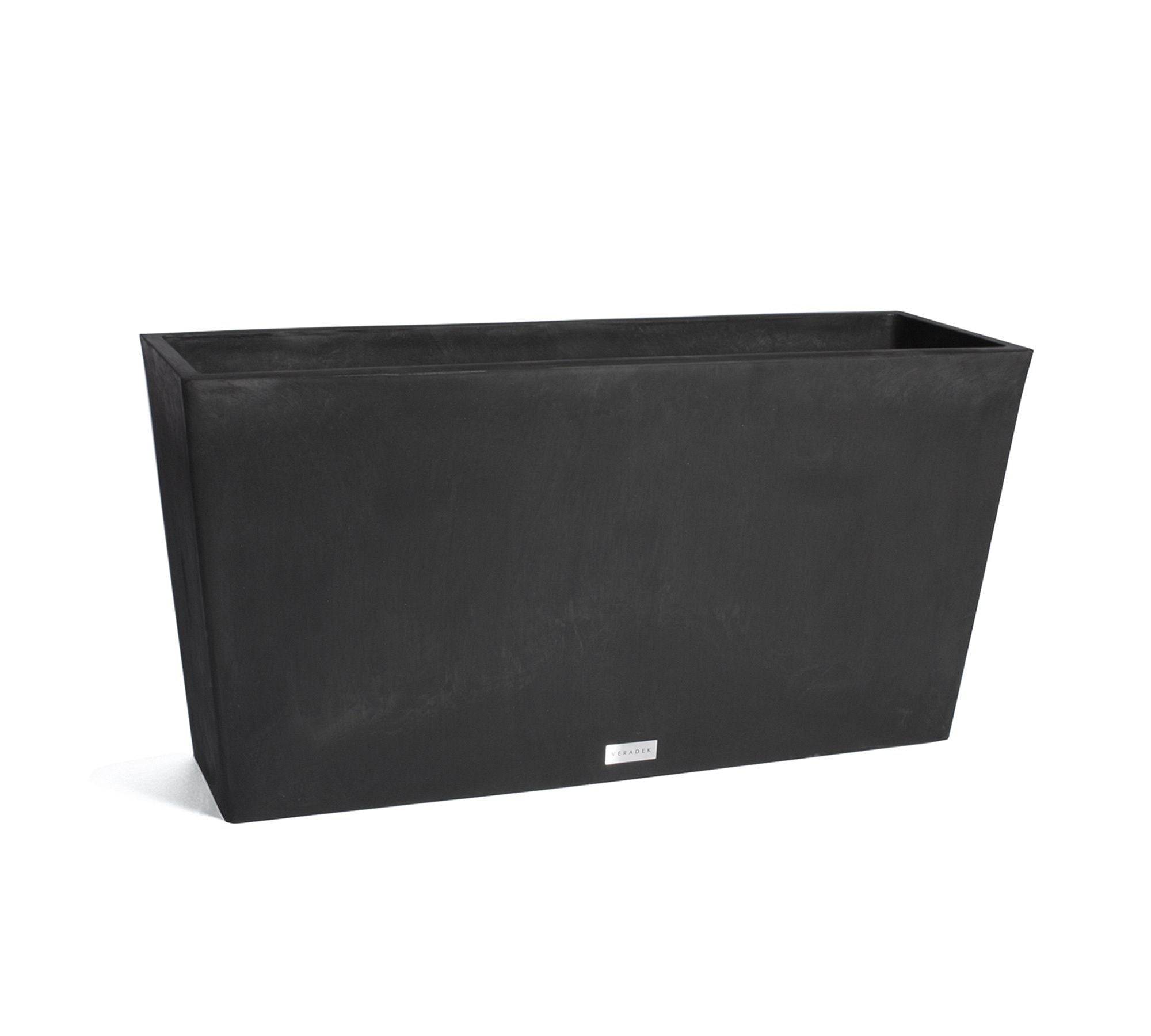 All Weather Eco Hevea Long Box Outdoor Planter, Black - 39"W x 20"H