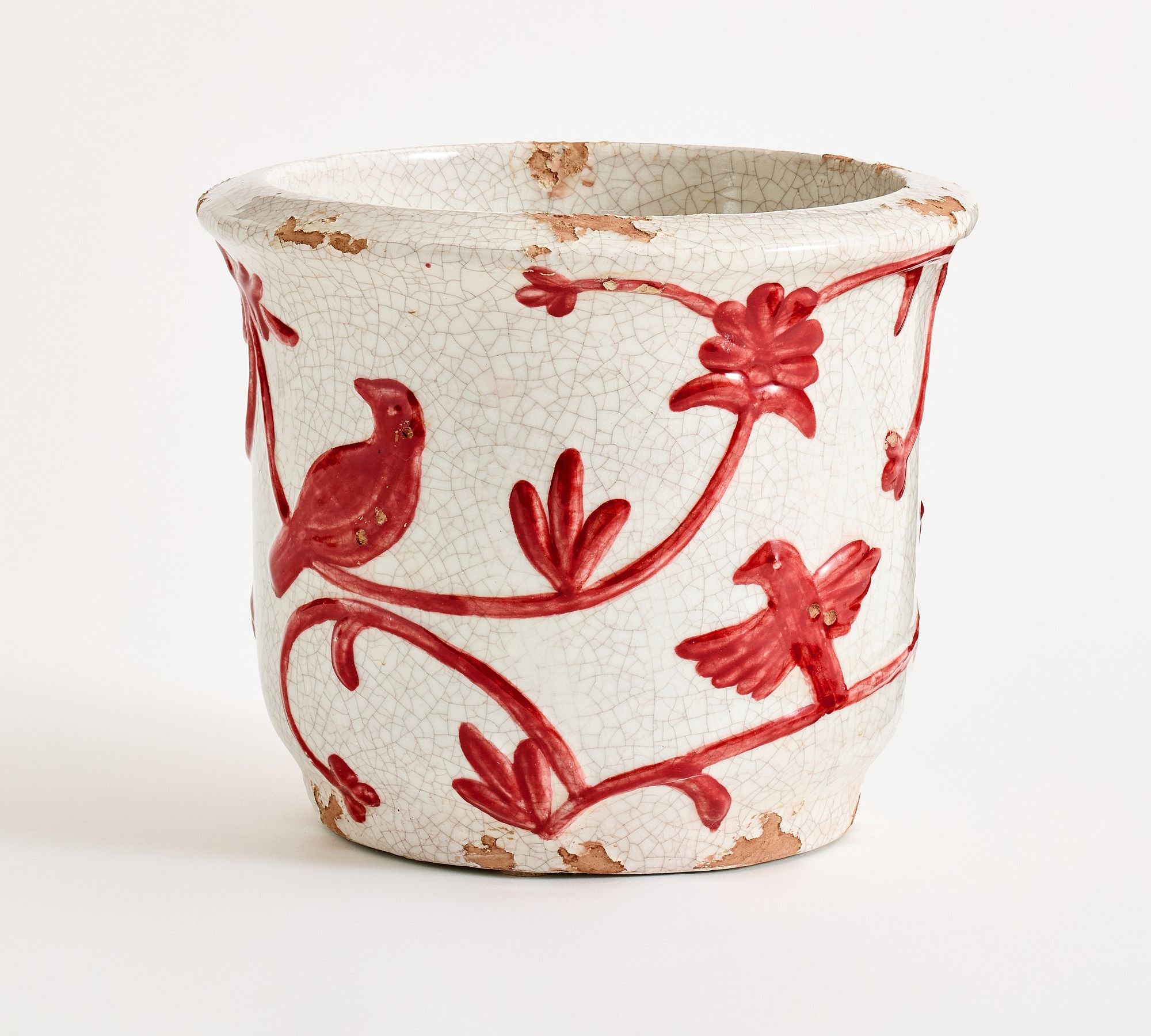Montrose Cachepot, Large - Red & White