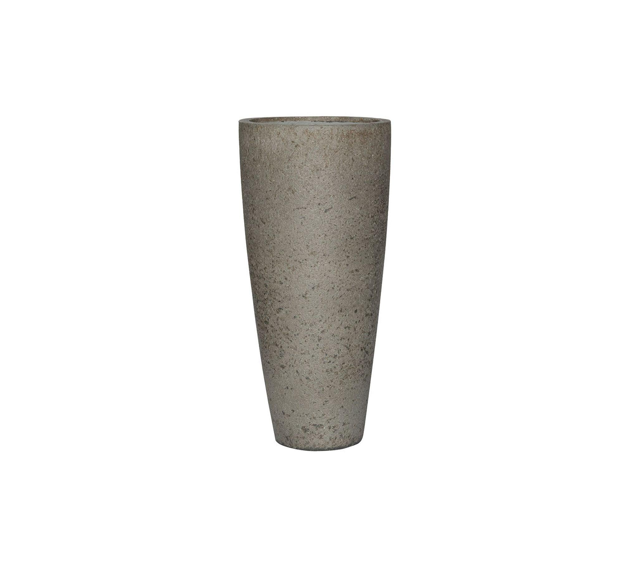 Lightweight Handcrafted Fiberstone Tall Taper Cyl. Indoor/Outdoor Planter, 32” - Diorite Gray