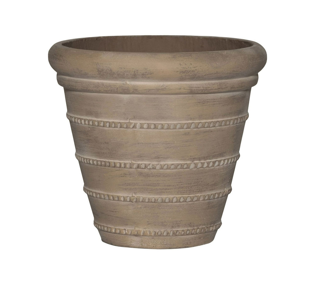 Mariana Handcrafted Ficonstone Indoor/Outdoor Planter, 10” - Whitewash