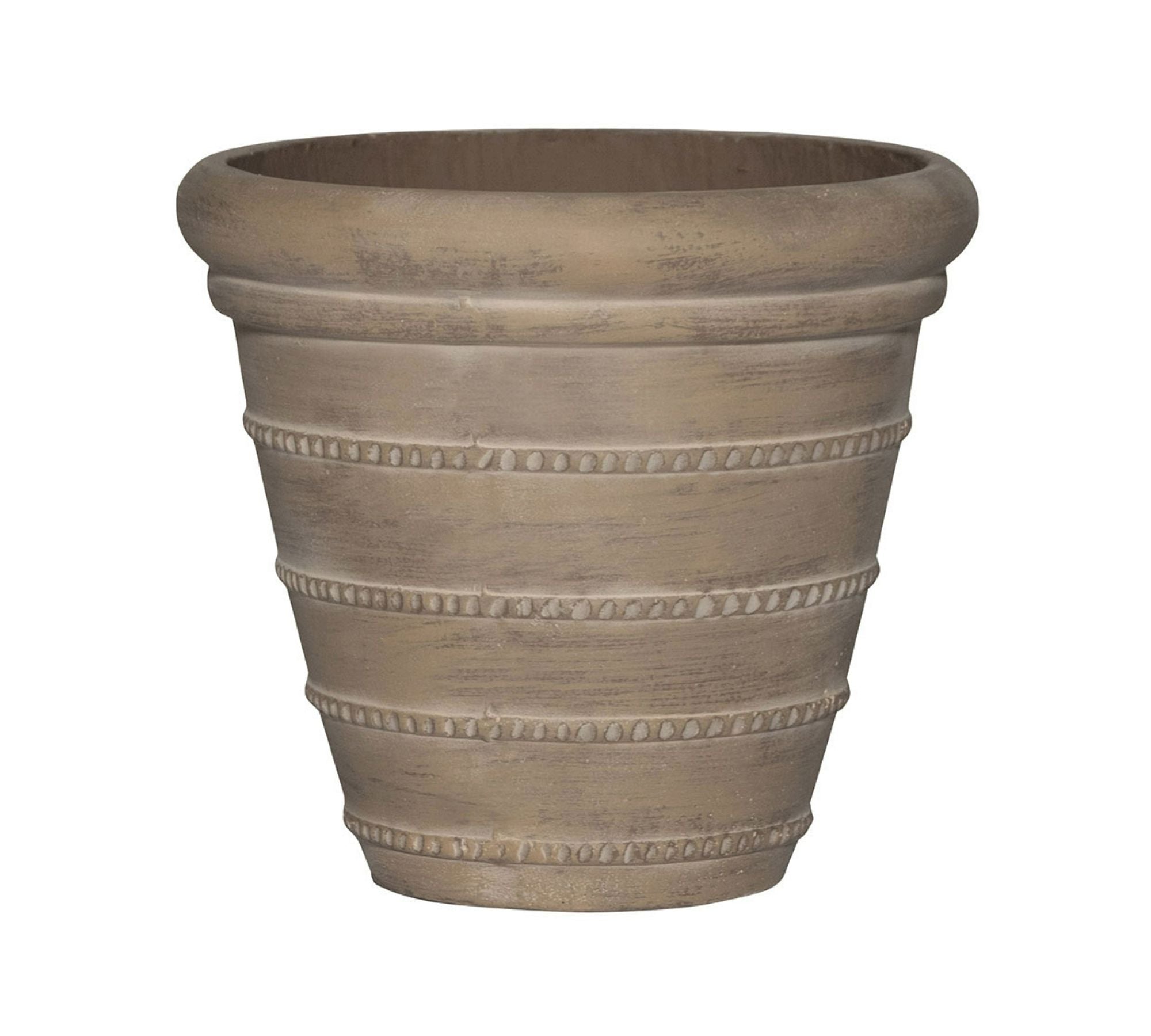 Mariana Handcrafted Ficonstone Indoor/Outdoor Planter, 10” - Whitewash