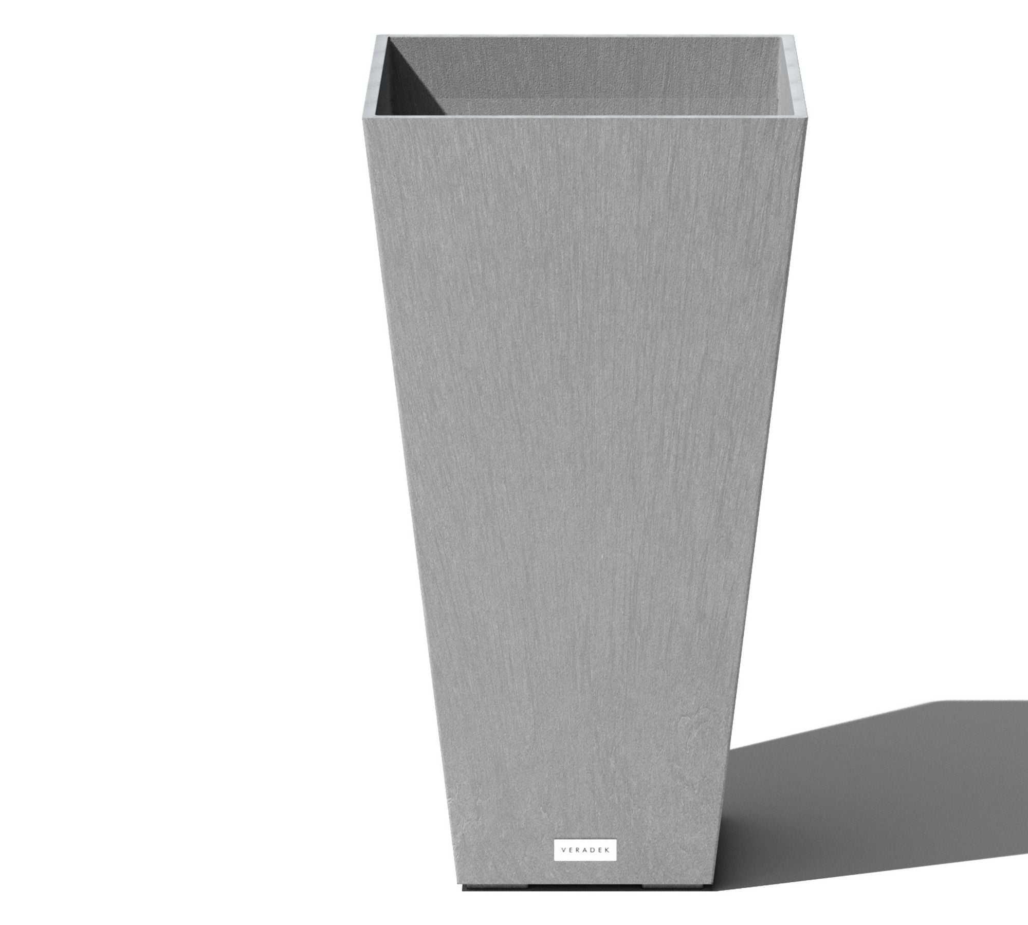 All Weather Eco Hevea Tapered Tall Planter, Charcoal - 14"W x 28"H
