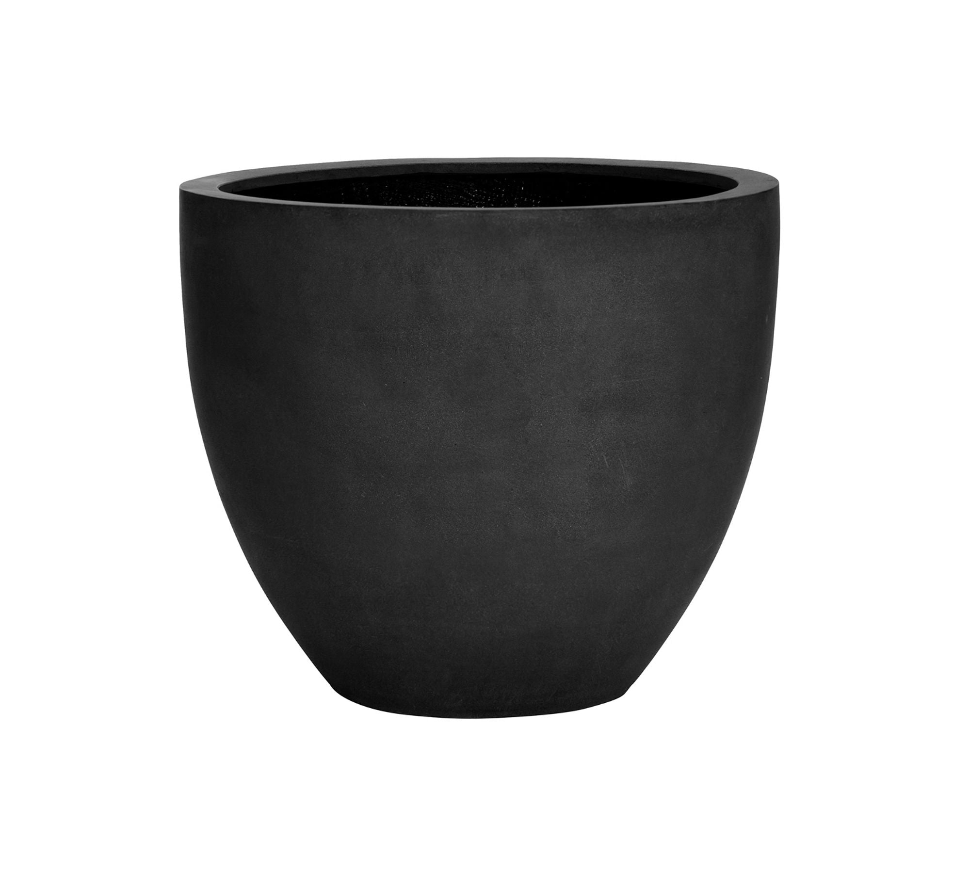 Palma Short Lightweight Handcrafted Fiberstone Indoor/Outdoor Planter, 20" - Black