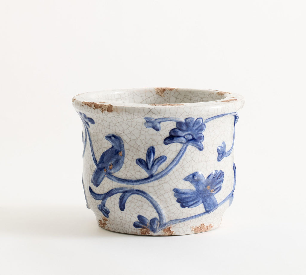 Montrose Cachepot, Medium - Blue & White