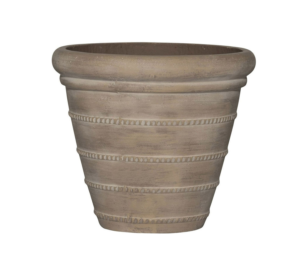Mariana Handcrafted Ficonstone Indoor/Outdoor Planter, 18” - Whitewash